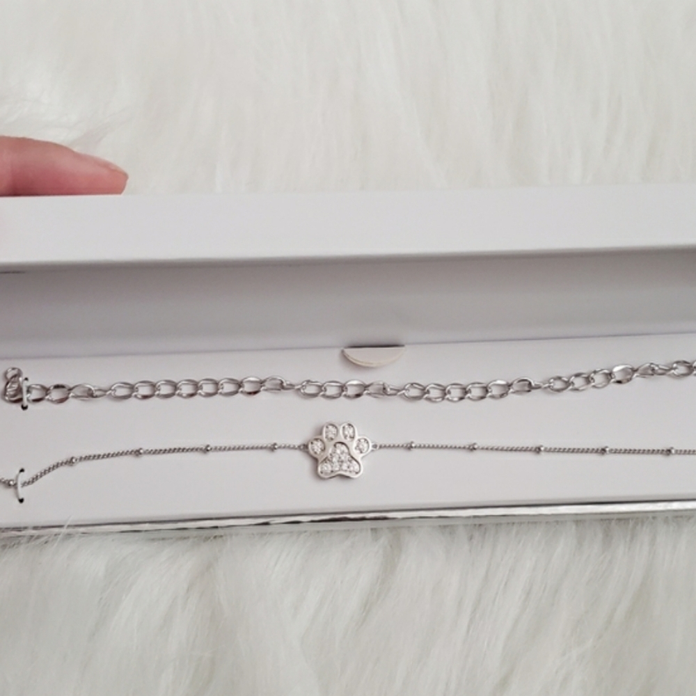 Sarafina Crystal Dog Paw Bracelet Set NEW - Picture 4 of 5